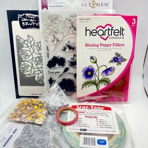 Papercrafting Bundle — Stamps, Die, Double Sided Tape, and More!